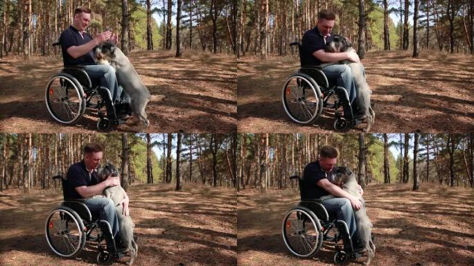 一个坐在轮椅上的残疾人