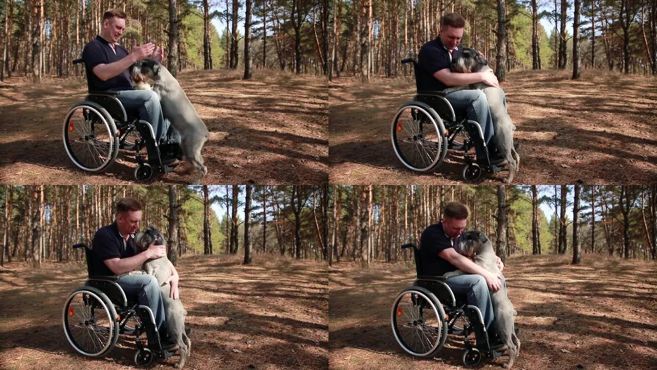 一个坐在轮椅上的残疾人