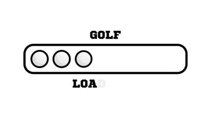 高尔夫进度条。高尔夫加载杆插图运动设计动画。带阿尔法哑光频道的4k运动视频动画