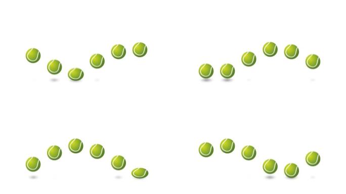 跳跃网球。网球运动加载进度条插图运动设计动画。带阿尔法哑光频道的4k运动视频动画