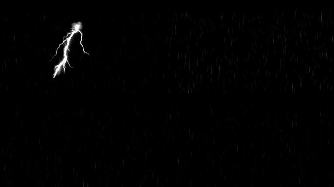 夜间背景的闪电雨运动图形