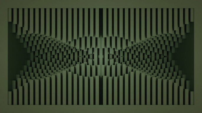 【裸眼3D】墨绿方条韵律矩阵视觉艺术空间
