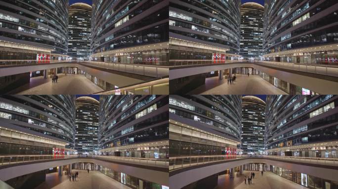 望京SOHO商务区实拍夜景素材-23