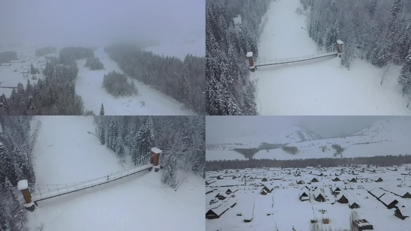 新疆 禾木 布尔津 下雪 雪乡 禾木河