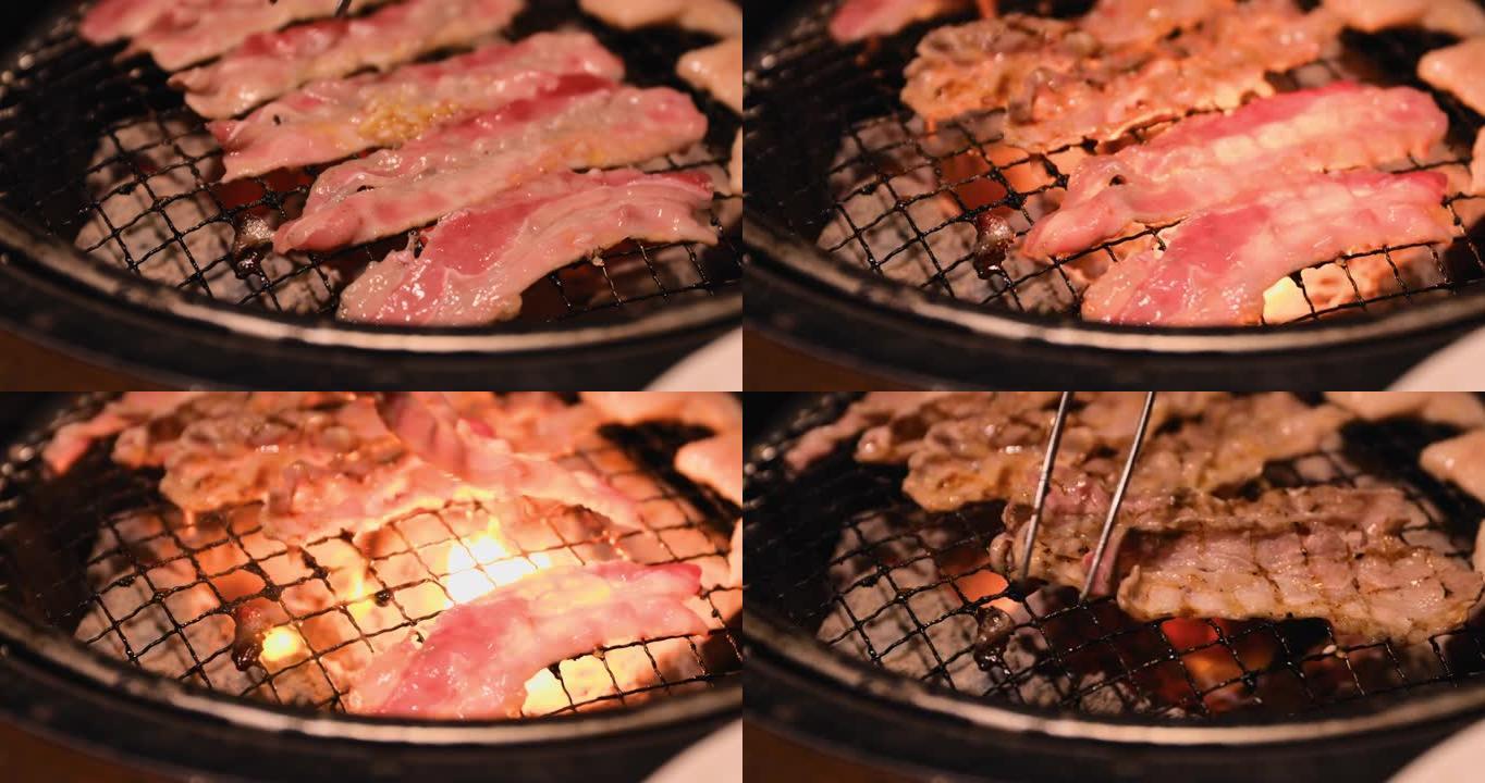 木炭烤的美味肉木炭烤的美味肉美食烧烤