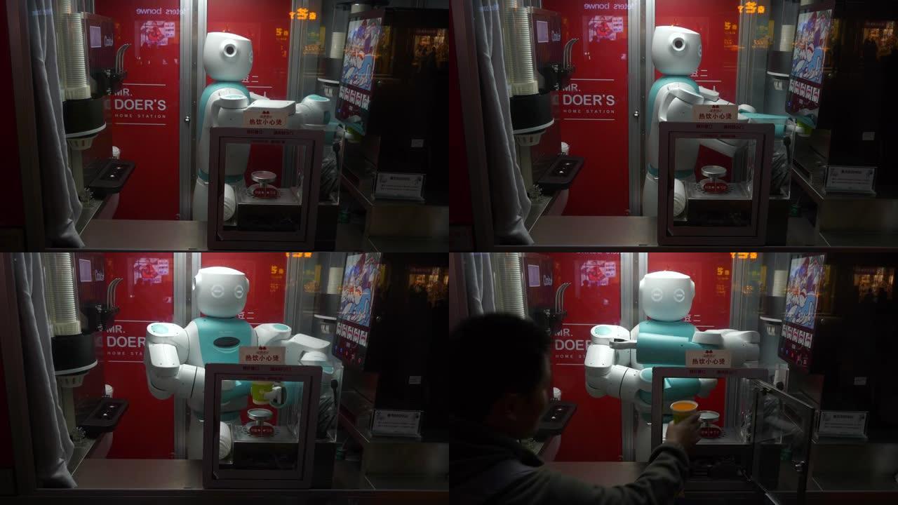 南京市街头果汁机器人靠窗4k中国