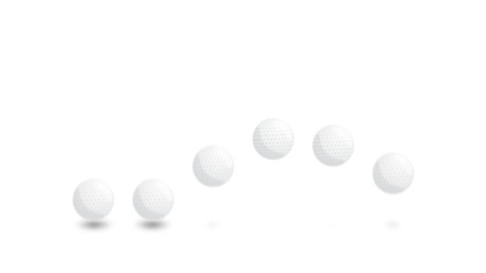 跳跃高尔夫球。高尔夫运动加载进度条插图运动设计动画。带阿尔法哑光频道的4k运动视频动画