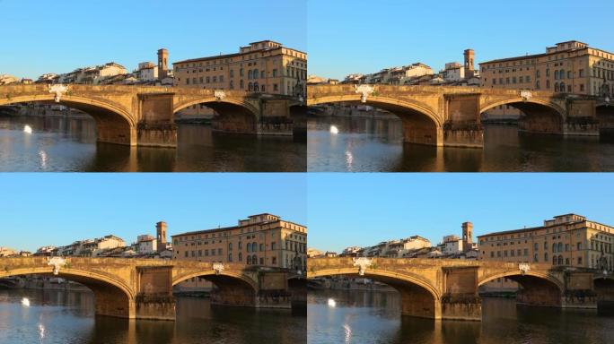 佛罗伦萨城市景观城市天际线与阿诺河
