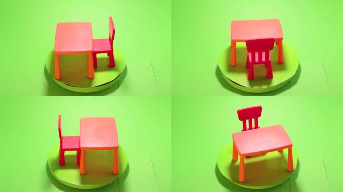 木偶玩具椅孤立色键模型。概念家具店