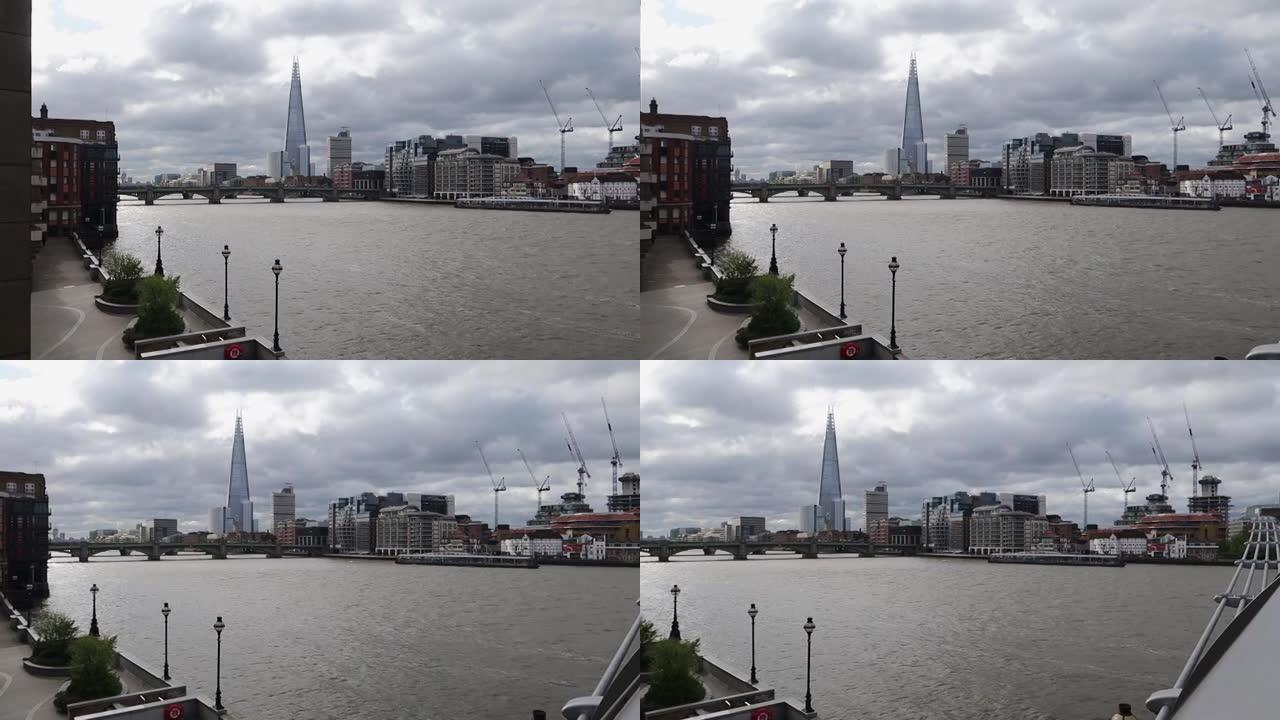 伦敦景观，包括碎片摩天大楼和莎士比亚环球泰晤士河