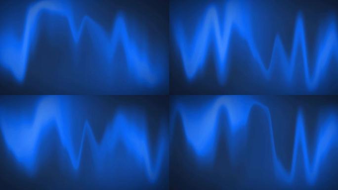 黑色背景上蓝色心率监测器波的数字动画