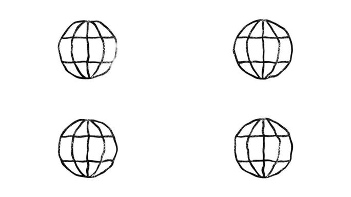 地球图标。4k视频运动图形动画