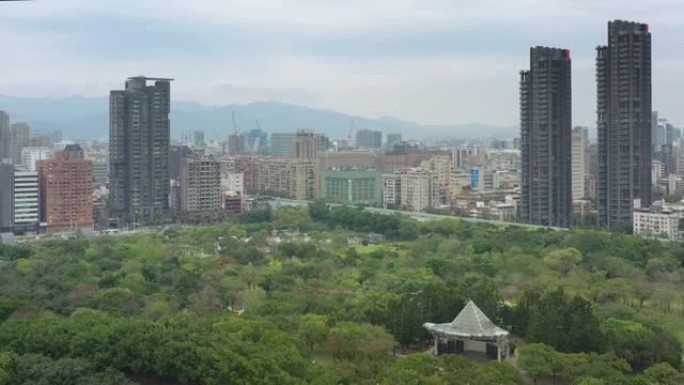 台北工业生活区城市景观公园空中全景4k台湾