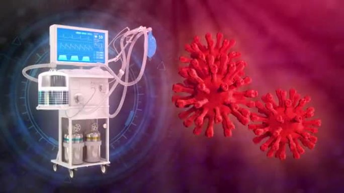 cg医疗3D动画，ICU医疗呼吸机与covid