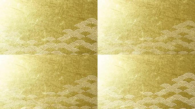 波浪图案和金日纸背景材料 (摘要)
