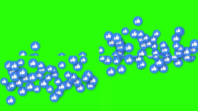 绿屏背景上的动画Facebook Live图标模板主题-股票视频