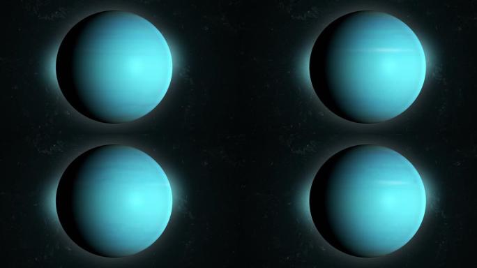 天王星行星在自己的轨道上在外层空间旋转