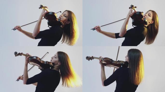 小提琴家表演女音乐艺术家演奏