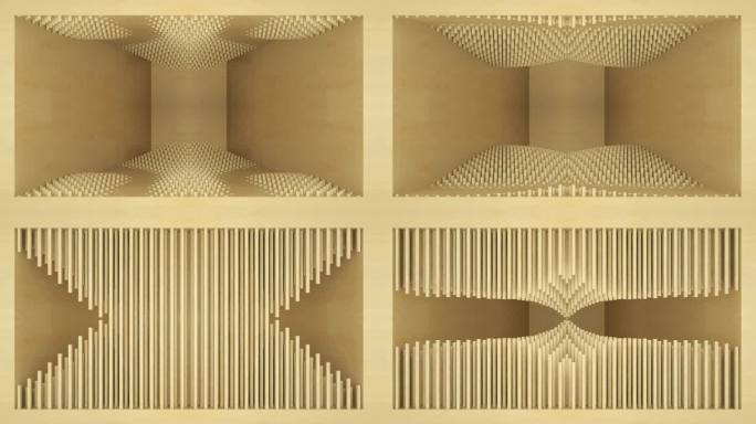 【裸眼3D】原木立体概念园林波浪艺术空间