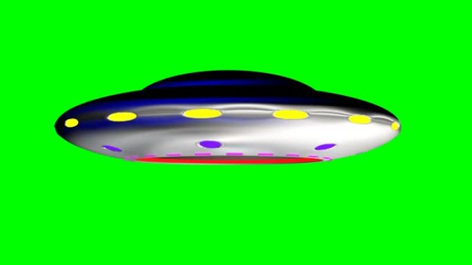 飞碟飞行飞船宇宙空间绿屏能够循环无缝4k