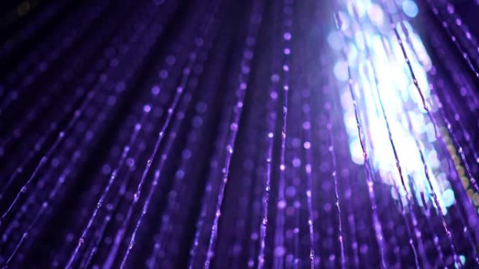网格和节点光移动动画下光纤未来技术线