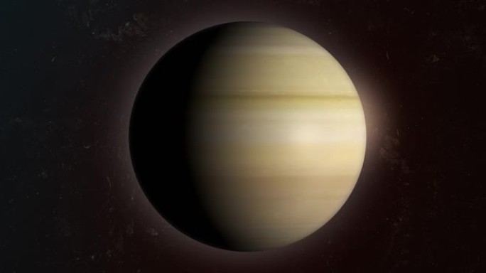 在外层空间旋转的土星行星