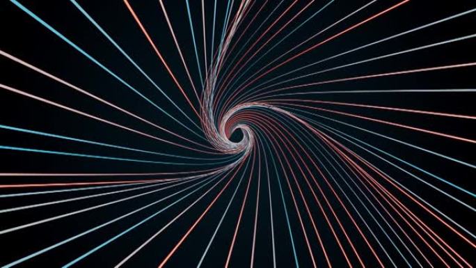 3d抽象背景，隧道，线，虚拟现实，光速，时空字符串4K