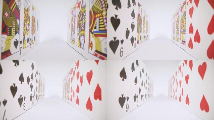 扑克牌套装，黑桃对红心。赌场赌博的概念。