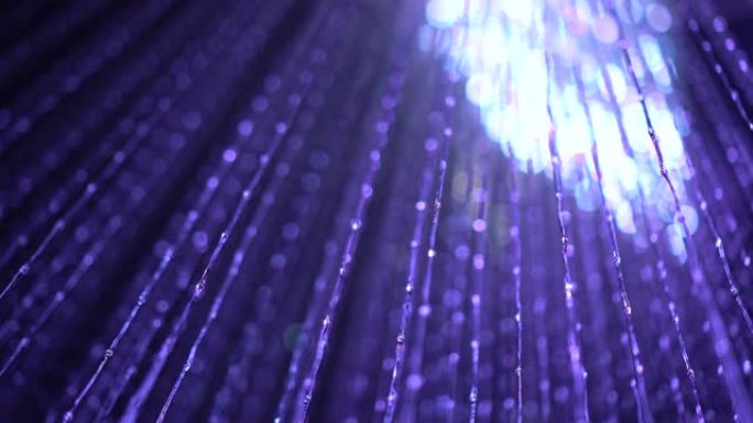 网格和节点光移动动画下光纤未来技术线