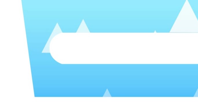 蓝色背景上白色三角形上的在线购物手推车图标动画