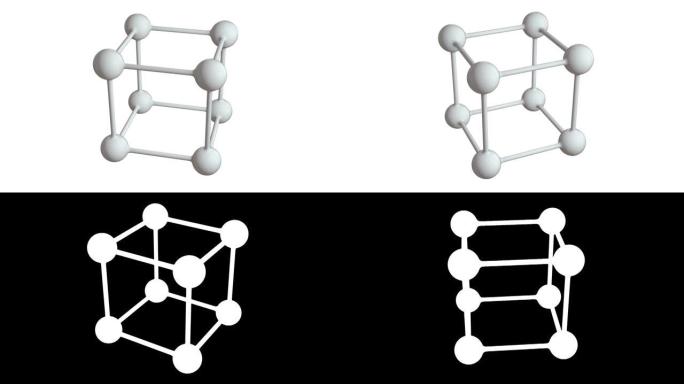 分子网格。连接结构。3d渲染动画视频提供4k全高清和高清渲染素材