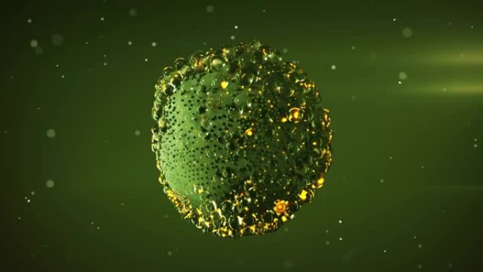绿色气泡的集群是浮动的无缝循环3D渲染动画