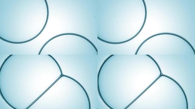 气泡的镜头相互连接，创建气泡簇