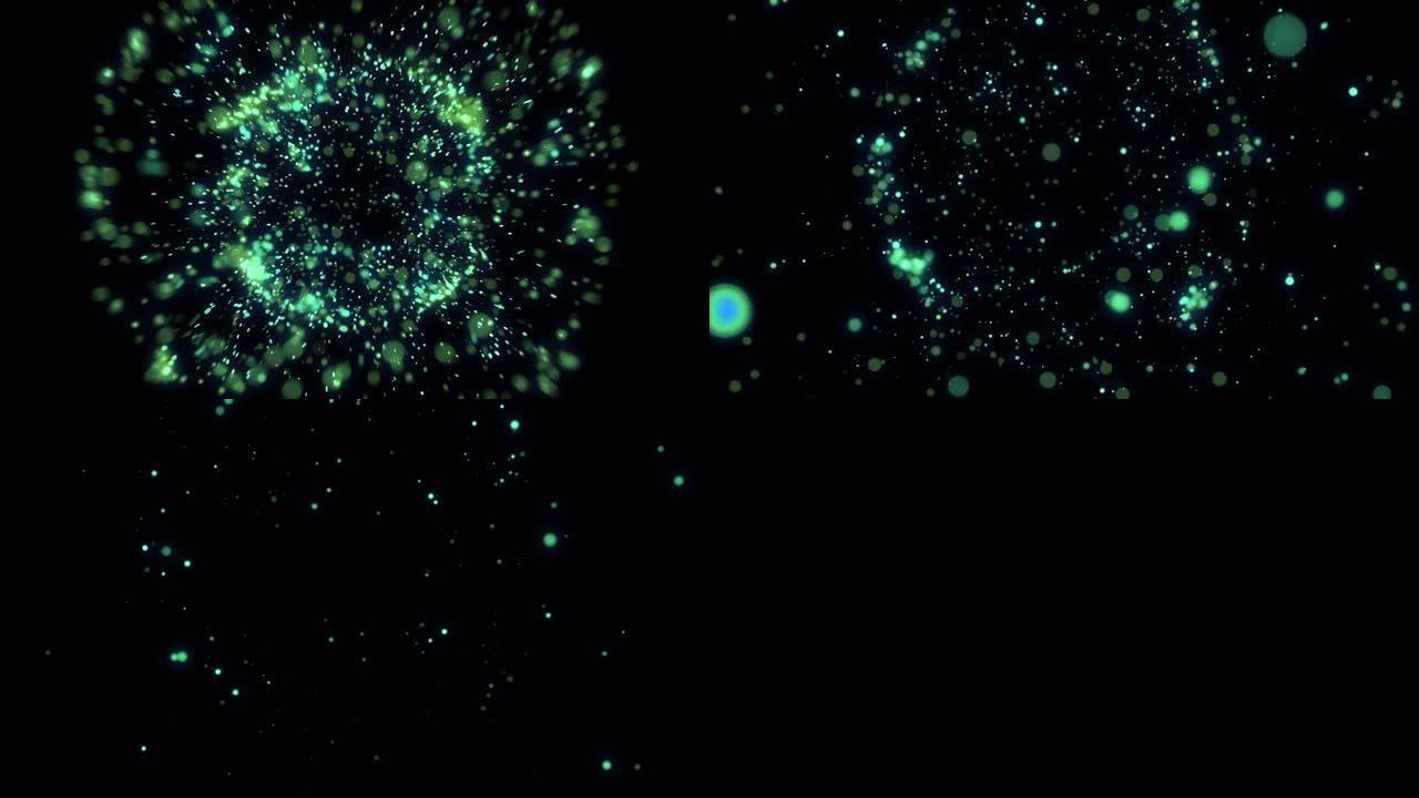 Alpha通道上的绿色粒子爆炸 (Prores 4444 Alpha)
