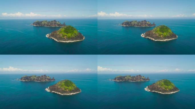 海中的岩石岛屿。菲律宾，多斯·赫尔马纳斯