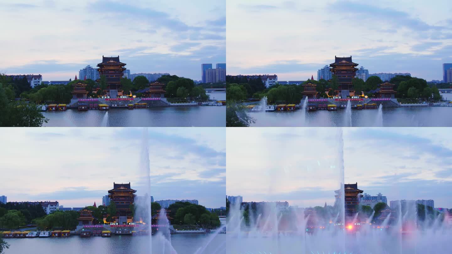 泰州凤城河景区航拍  25mm