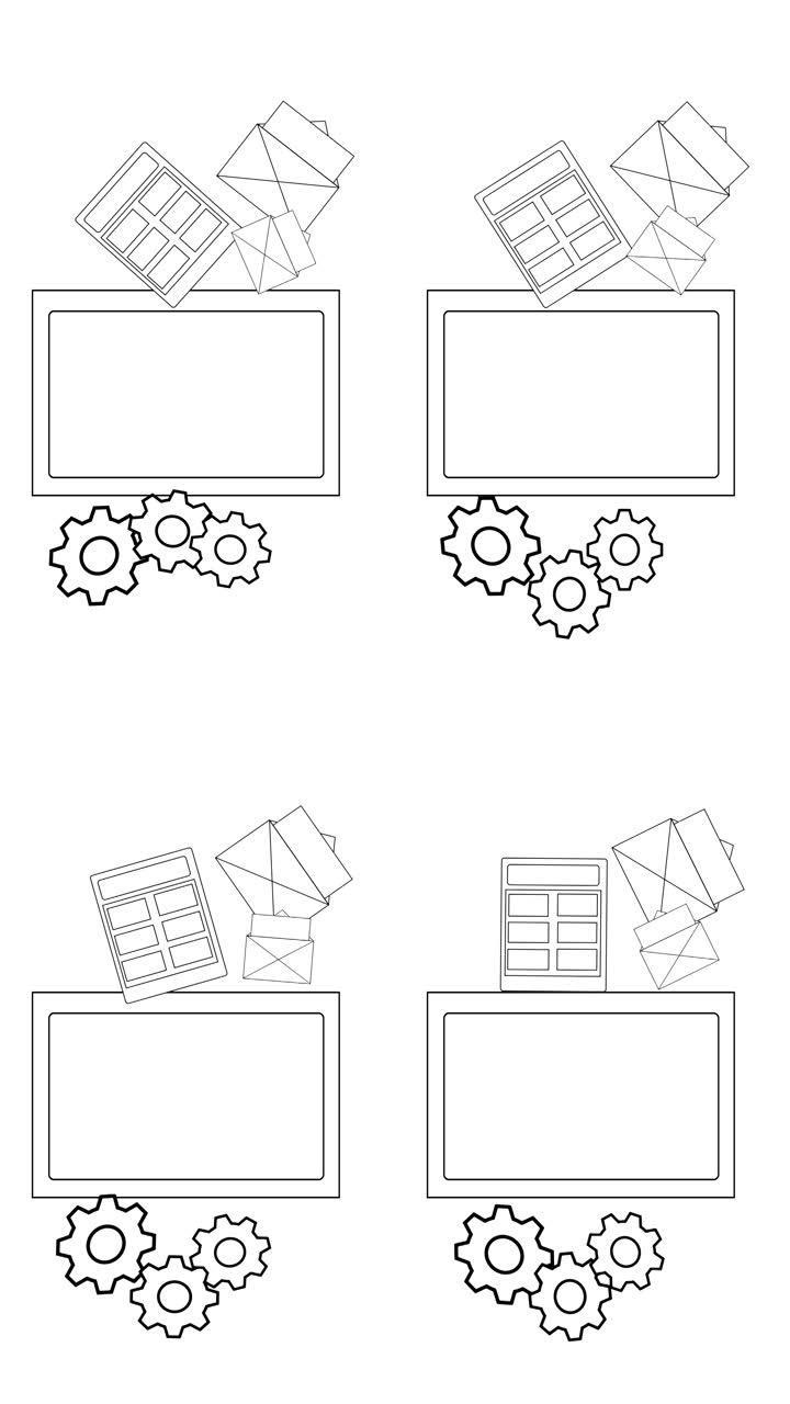 平面设计概念4k动画-平面设计师工具平板电脑