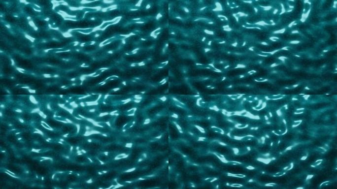 液体绿色表面波浪运动带反射。最小运动图形循环抽象动画