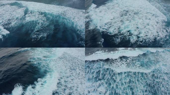 美丽的海浪在浅水中滚动