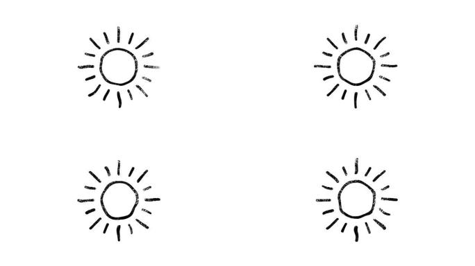 太阳简单图标。强度设置。4k运动图形