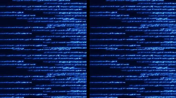 移动发光的蓝色线条。灯光条纹移动背景现代彩色壁纸。未来主义抽象背景。带阿尔法哑光通道的4k运动视频动