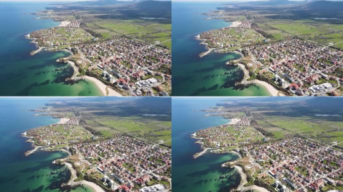 保加利亚黑海沿岸Lozenets村的鸟瞰图