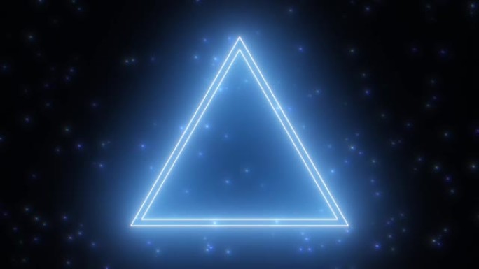 简单闪烁的霓虹灯激光电三角形状发光叠加-4k无缝VJ循环运动背景动画