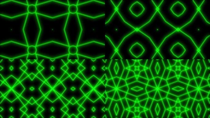 几何图案黑色背景彩色动画