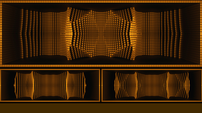 【裸眼3D】黑金方块曲线起伏艺术几何空间