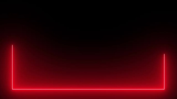 红色霓虹灯效果矩形框架线无缝循环视频。4k分辨率视频无缝循环。