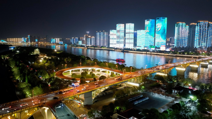 长沙夜景 湘江两岸灯光秀