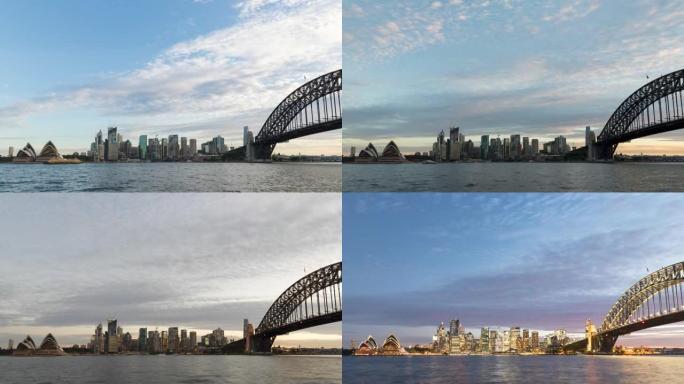 澳大利亚新南威尔士州悉尼天际线的4k延时镜头