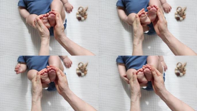 体操运动伸展婴儿腿脚婴儿按摩