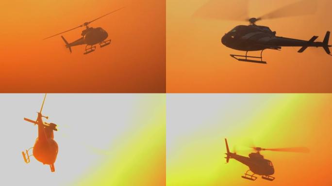 法国，吉伦特，圣埃美隆，直升机用于循环温暖的空气，避免2021年4月7日春季温度低于零的葡萄园冻结造